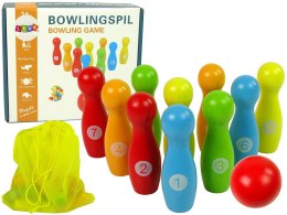 Drewniane Kręgle Gra Zręcznościowa Bowling Kręgielnia 11 El. LEAN Toys