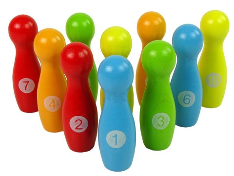 Drewniane Kręgle Gra Zręcznościowa Bowling Kręgielnia 11 El. LEAN Toys Drewniane Kręgle Gra Zręcznościowa Bowling Kręgielnia 11 El. LEAN Toys