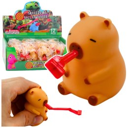 Gniotek Kapibara Z Trąbką Piszczałka Figurka Brązowa 7cm LEAN Toys
