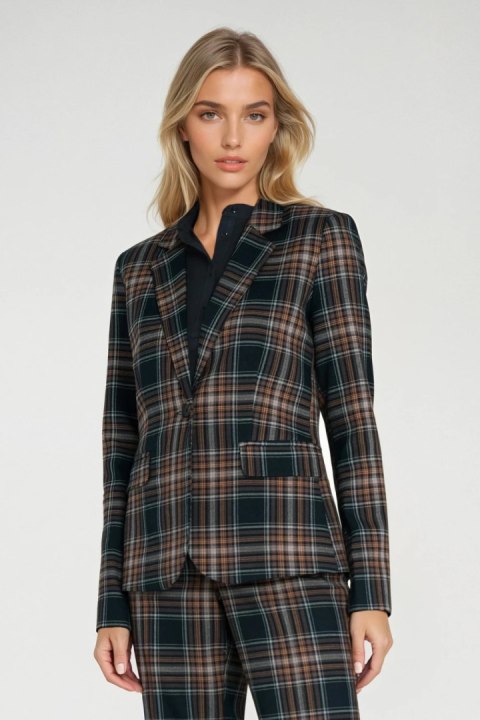 Klasyczny żakiet w granatową kratkę Z87 Navy - Nife Nife Klasyczny żakiet w granatową kratkę Z87 Navy - Nife Nife