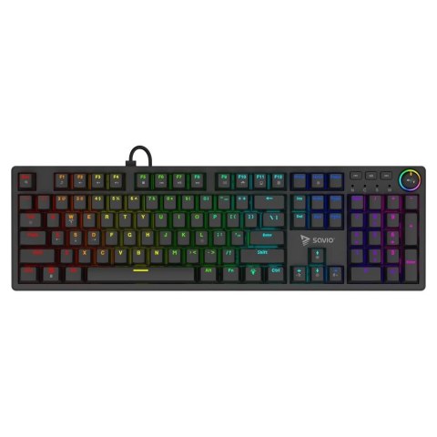 Klawiatura przewodowa SAVIO STYX Outemu Peach Silent mechaniczna Hot Swap RGB Savio Klawiatura przewodowa SAVIO STYX Outemu Peach Silent mechaniczna Hot Swap RGB Savio