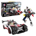Klocki Konstrukcyjne Auto Sportowe Wyścigówka Robot 2w1 Biały 341 el. LEAN Toys