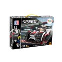 Klocki Konstrukcyjne Auto Sportowe Wyścigówka Robot 2w1 Biały 341 el. LEAN Toys