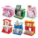 Klocki Konstrukcyjne Mini Street 6w1 Miasteczko Sklepy Budynki 137 el. LEAN Toys