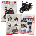 Motocykl Do Składania Skręcania Metal 1:14 DIY Czarny Złote Elementy LEAN Toys Motocykl Do Składania Skręcania Metal 1:14 DIY Czarny Złote Elementy LEAN Toys
