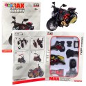 Motocykl Do Składania Skręcania Metal 1:14 DIY Czerwony LEAN Toys Motocykl Do Składania Skręcania Metal 1:14 DIY Czerwony LEAN Toys