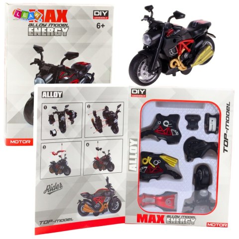 Motocykl Do Składania Skręcania Metal 1:14 DIY Czerwony LEAN Toys Motocykl Do Składania Skręcania Metal 1:14 DIY Czerwony LEAN Toys