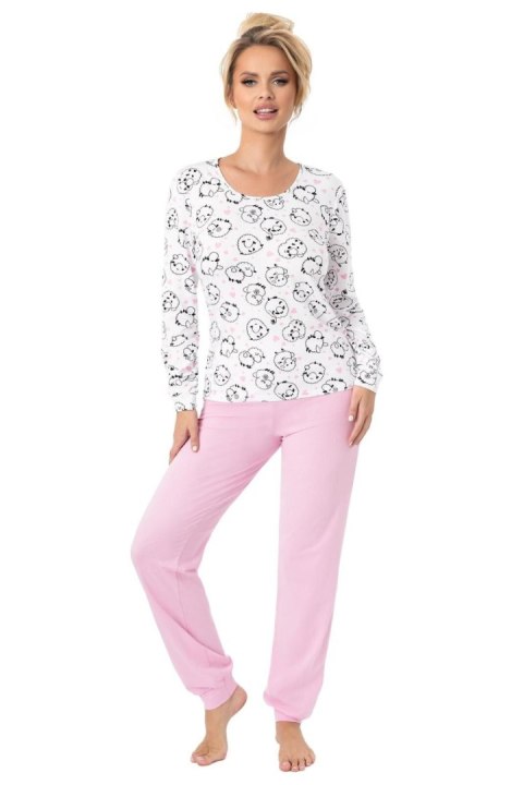 Piżama Damska Model Sheep Long Pink - Donna Donna Piżama Damska Model Sheep Long Pink - Donna Donna