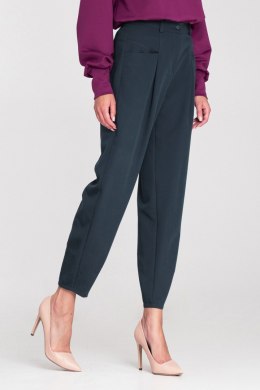 Spodnie baggy z wysokim stanem SD120 Navy - Nife Nife