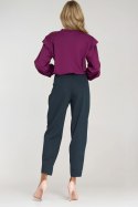 Spodnie baggy z wysokim stanem SD120 Navy - Nife Nife