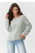 Sweter Damski Model S171 Light Grey - Makadamia Makadamia