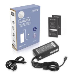 Zasilacz sieciowy Mitsu 65W USB-C, USBC, 5-20V, 3-3.25A (black) do notebooka Mitsu