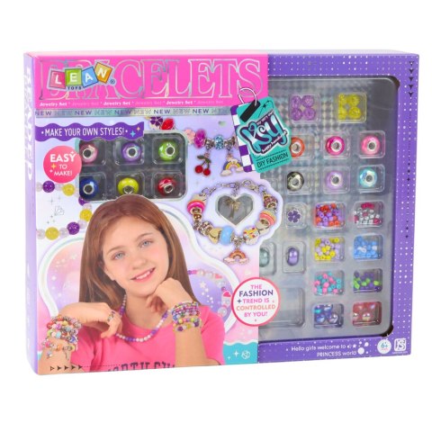 Zestaw Kreatywny Do Robienia Bransoletek DIY Koraliki Zawieszki LEAN Toys Zestaw Kreatywny Do Robienia Bransoletek DIY Koraliki Zawieszki LEAN Toys