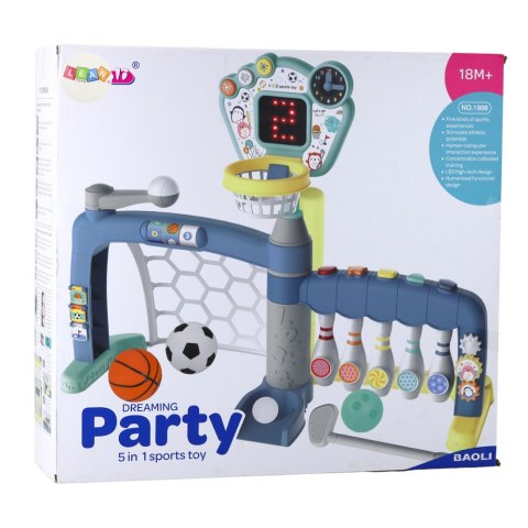Zestaw Sportowy Wielofunkcyjna Bramka Dla Malucha Tablica LED 5w1 LEAN Toys Zestaw Sportowy Wielofunkcyjna Bramka Dla Malucha Tablica LED 5w1 LEAN Toys