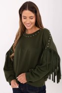 Bluza Damska Model IT-BL-21731.85 Khaki - Rue Paris Rue Paris Bluza Damska Model IT-BL-21731.85 Khaki - Rue Paris Rue Paris