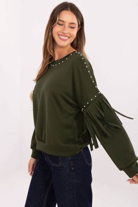Bluza Damska Model IT-BL-21731.85 Khaki - Rue Paris Rue Paris Bluza Damska Model IT-BL-21731.85 Khaki - Rue Paris Rue Paris