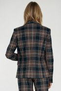 Klasyczny żakiet w granatową kratkę Z87 Navy - Nife Nife Klasyczny żakiet w granatową kratkę Z87 Navy - Nife Nife