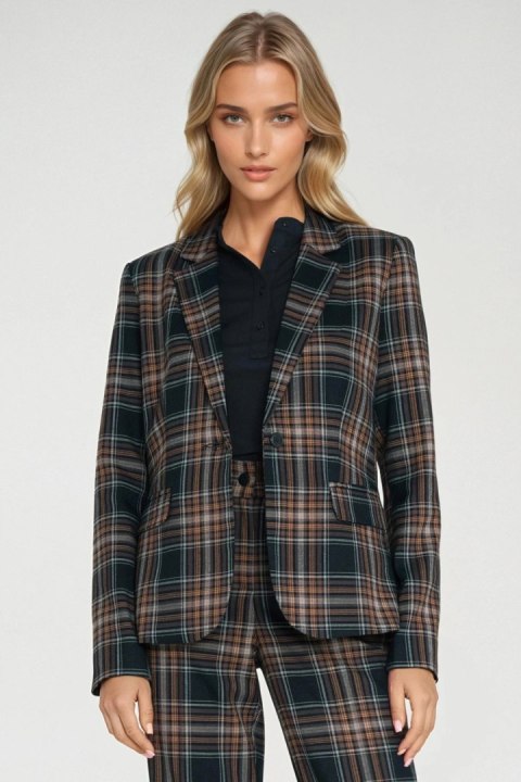 Klasyczny żakiet w granatową kratkę Z87 Navy - Nife Nife Klasyczny żakiet w granatową kratkę Z87 Navy - Nife Nife