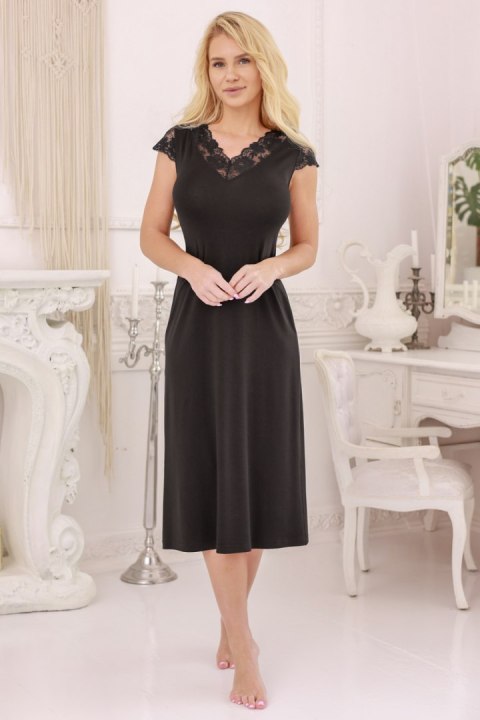 Koszulka nocna Halka Model Langu wiskoza Black - Kalimo Kalimo Koszulka nocna Halka Model Langu wiskoza Black - Kalimo Kalimo