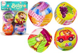 Miękkie Piłeczki Kolorowe Edukacyjne Grzechotka Piłki 4szt. Zestaw LEAN Toys