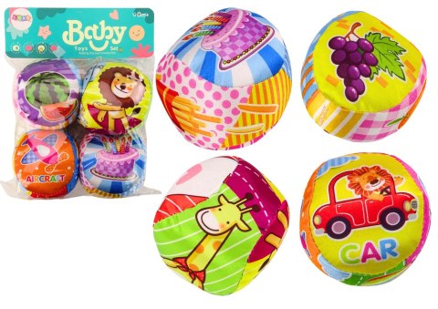 Miękkie Piłeczki Kolorowe Edukacyjne Grzechotka Piłki 4szt. Zestaw LEAN Toys Miękkie Piłeczki Kolorowe Edukacyjne Grzechotka Piłki 4szt. Zestaw LEAN Toys