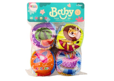 Miękkie Piłeczki Kolorowe Edukacyjne Grzechotka Piłki 4szt. Zestaw LEAN Toys Miękkie Piłeczki Kolorowe Edukacyjne Grzechotka Piłki 4szt. Zestaw LEAN Toys