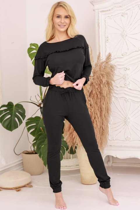 Piżama Komplet Model Mary wiskoza Black - Kalimo Kalimo Piżama Komplet Model Mary wiskoza Black - Kalimo Kalimo