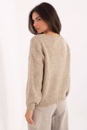 Sweter Damski Model MI-SW-0309.89 Beige - Rue Paris Rue Paris Sweter Damski Model MI-SW-0309.89 Beige - Rue Paris Rue Paris