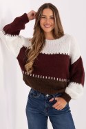 Sweter Damski Model MI-SW-3181.22 Bordo - Rue Paris Rue Paris Sweter Damski Model MI-SW-3181.22 Bordo - Rue Paris Rue Paris
