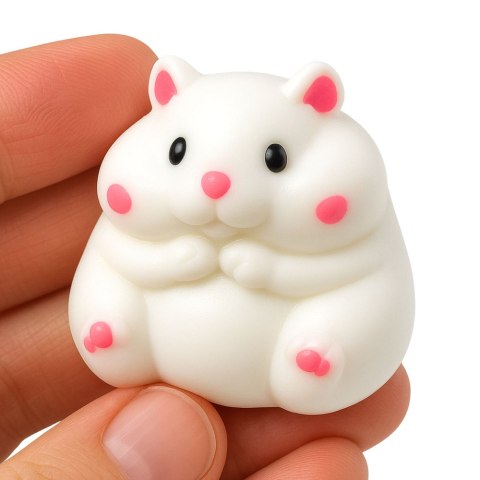 Gniotek Miękki Chomik Sensoryczny Antystersowy Squishy Biały 5cm LEAN TOYS Gniotek Miękki Chomik Sensoryczny Antystersowy Squishy Biały 5cm LEAN TOYS