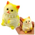 Gniotek Sensoryczny Miękki Kotek Z Perłami Biało-Żółty 7,5cm LEAN TOYS Gniotek Sensoryczny Miękki Kotek Z Perłami Biało-Żółty 7,5cm LEAN TOYS