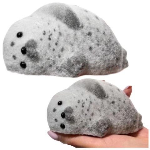 Gniotek Silikonowy Foka Z Sierścią Miękka Do Ugniatania Szara 12 cm LEAN TOYS Gniotek Silikonowy Foka Z Sierścią Miękka Do Ugniatania Szara 12 cm LEAN TOYS
