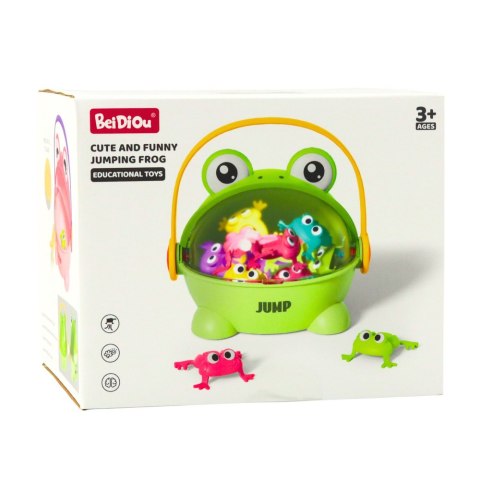 Gra Zręcznościowa Skaczące Żabki Pojemnik 15 Żabek Zielona LEAN Toys Gra Zręcznościowa Skaczące Żabki Pojemnik 15 Żabek Zielona LEAN Toys