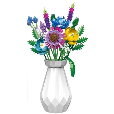 Klocki Konstrukcyjne Bukiet Kwiaty W Białym Wazonie 543 el. LEAN Toys Klocki Konstrukcyjne Bukiet Kwiaty W Białym Wazonie 543 el. LEAN Toys