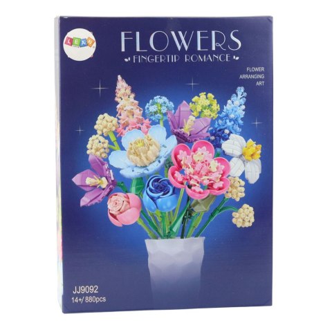 Klocki Konstrukcyjne Kwiaty Kolorowy Bukiet 880 el. LEAN Toys Klocki Konstrukcyjne Kwiaty Kolorowy Bukiet 880 el. LEAN Toys