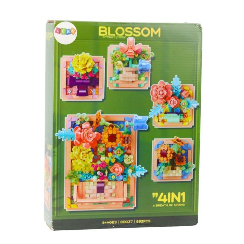 Klocki Konstrukcyjne Kwiaty w Ramce Kompozycje 4w1 882 el. LEAN Toys Klocki Konstrukcyjne Kwiaty w Ramce Kompozycje 4w1 882 el. LEAN Toys