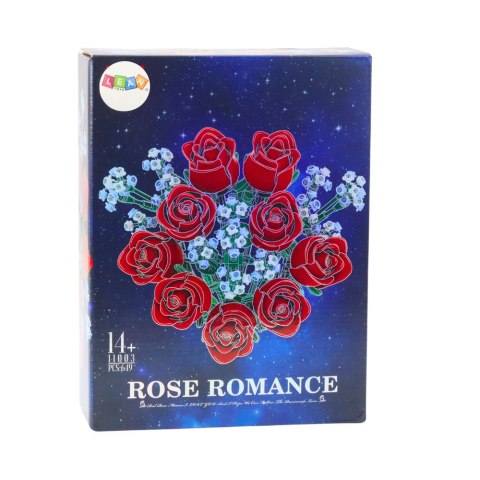 Klocki Konstrukcyjne Bukiet Kwiatów Róże Czerwone 649 el. LEAN Toys Klocki Konstrukcyjne Bukiet Kwiatów Róże Czerwone 649 el. LEAN Toys