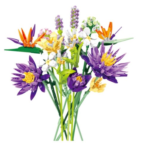 Klocki Konstrukcyjne Bukiet Kwiaty Tropikalne 890 el. LEAN Toys Klocki Konstrukcyjne Bukiet Kwiaty Tropikalne 890 el. LEAN Toys