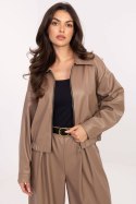 Kurtka Damska Model IT-KR-FL9707.34 Dark Beige - Rue Paris Rue Paris Kurtka Damska Model IT-KR-FL9707.34 Dark Beige - Rue Paris Rue Paris