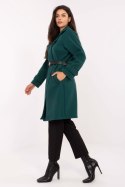 Płaszcz Damski Model IT-PL-FL5712.84 Dark Green - Rue Paris Rue Paris Płaszcz Damski Model IT-PL-FL5712.84 Dark Green - Rue Paris Rue Paris