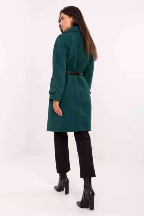 Płaszcz Damski Model IT-PL-FL5712.84 Dark Green - Rue Paris Rue Paris Płaszcz Damski Model IT-PL-FL5712.84 Dark Green - Rue Paris Rue Paris