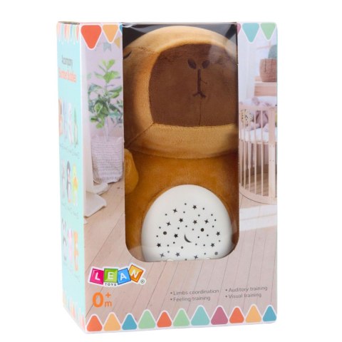 Pluszowa Maskotka Kapibara Projektor Gwiazd Kołysanki Dźwięki Brązowa LEAN Toys Pluszowa Maskotka Kapibara Projektor Gwiazd Kołysanki Dźwięki Brązowa LEAN Toys