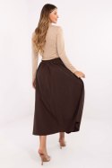 Spódnica Model IT-SD-81036.32 Dark Brown - Rue Paris Rue Paris Spódnica Model IT-SD-81036.32 Dark Brown - Rue Paris Rue Paris