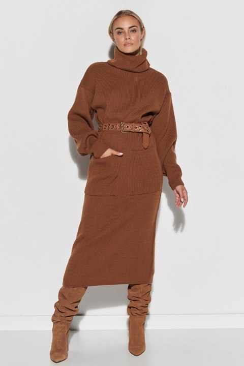 Sukienka Model S105 Brown - Makadamia Makadamia Sukienka Model S105 Brown - Makadamia Makadamia