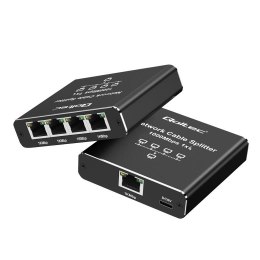 Switch niezarządzalny Qoltec mini rozdzielacz splitter 1x4 port RJ45 | 1000Mb/s | USB-C | Aluminium Qoltec