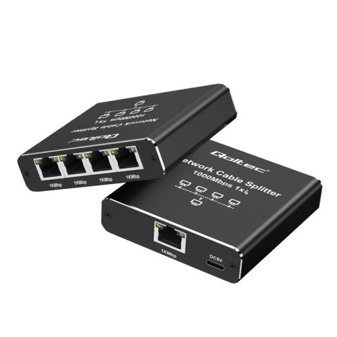 Switch niezarządzalny Qoltec mini rozdzielacz splitter 1x4 port RJ45 | 1000Mb/s | USB-C | Aluminium Qoltec Switch niezarządzalny Qoltec mini rozdzielacz splitter 1x4 port RJ45 | 1000Mb/s | USB-C | Aluminium Qoltec