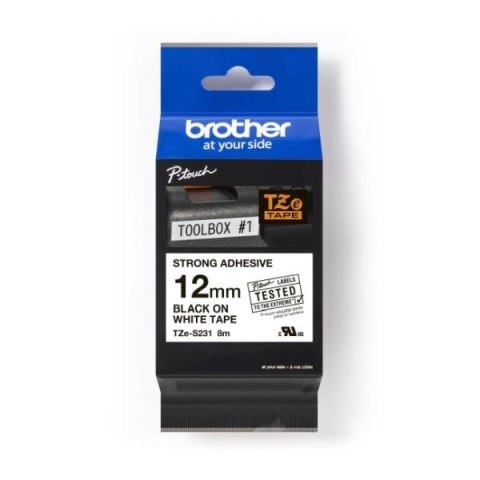 Taśma Brother P-Touch TZe-S231 12mm x 8m (TZES231) - biała, czarny nadruk Brother Taśma Brother P-Touch TZe-S231 12mm x 8m (TZES231) - biała, czarny nadruk Brother