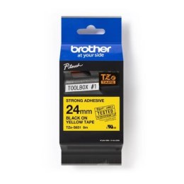 Taśma Brother P-Touch TZe-S651 24mm x 8m (TZES651) - żółta, czarny nadruk Brother