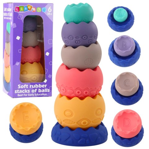 Zestaw Edukacyjny Miękkie Jajka Piłki Z Cyframi Sensoryczne Wieża 6 szt. LEAN Toys Zestaw Edukacyjny Miękkie Jajka Piłki Z Cyframi Sensoryczne Wieża 6 szt. LEAN Toys