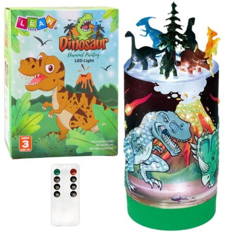 Zestaw Kreatywny Dinozaury W Słoiku Diamenty Lampka Nocna Pilot DIY LEAN Toys Zestaw Kreatywny Dinozaury W Słoiku Diamenty Lampka Nocna Pilot DIY LEAN Toys